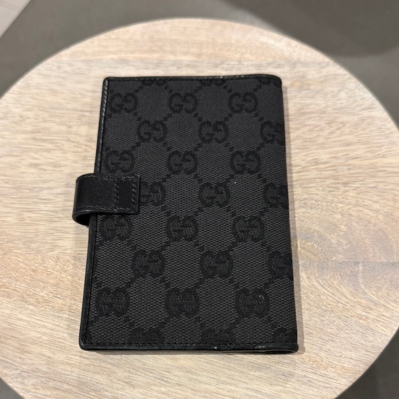 Gucci Pre Owned Black Canvas Monogram Wallet with inside Leather & Trim. - Picture 2 of 7